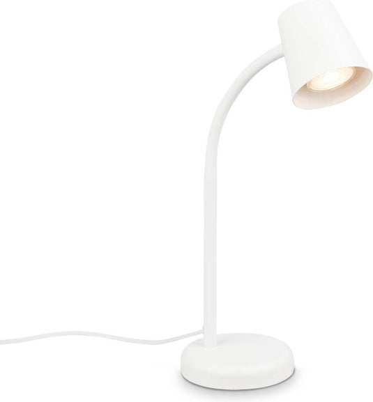 Briloner skriva - tafellamp - bureaulamp - met snoer - draaibaar tafellampje - excl. gu10 - 13 x 38,5 cm - wit
