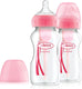 Dr. brown's options+ anti-colic babyfles - brede halsfles - 270ml - roze - 2 stuks