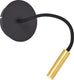 Brilliant jutta - wandlamp - led 4.1w met flexibele arm en schakelaar - zwart goud