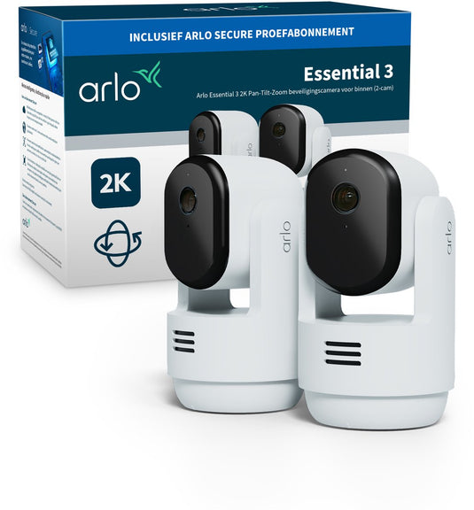 Arlo essential3 2k ptz beveiligingscamera voor binnen - 2 ip-camera's