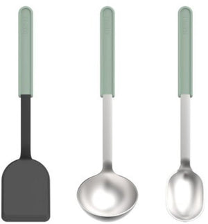 Mepal kookset 3-delig (spatel + roerlepel + opscheplepel) chef it - kookgerei met antiaanbaklaag - hittebestendig - vaatwasmachinebestendig - keukengerei - nordic sage
