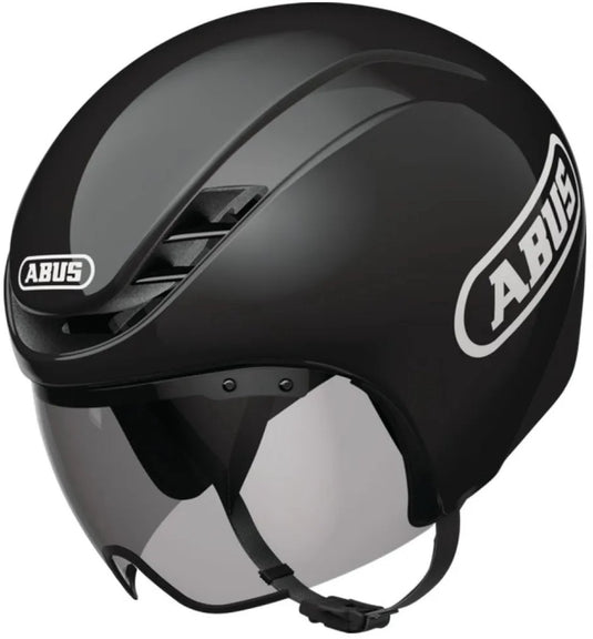 Abus fietshelm gamechanger tt 1.1 shiny black l - 57-61 cm - zwart - geschikt voor gebruik op tijdritfietsen - 390 g