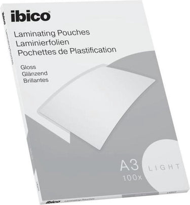 Ibico basics a3 lamineerhoezen, glanzend - 80 micron - 100 stuks - glashelder