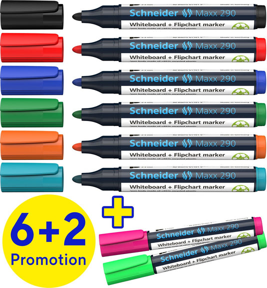Schneider schrijfwaren schneider whiteboard stiften - maxx 290 - doos 8 stuks - s-129098
