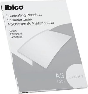 Ibico basics a3 lamineerhoezen, glanzend - 80 micron - 100 stuks - glashelder