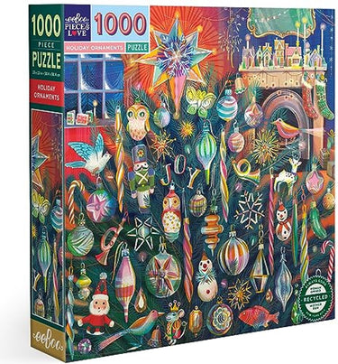 Eeboo legpuzzel holiday ornaments 1000 stukjes kerst puzzel.