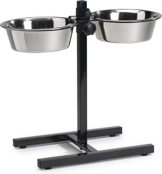 Beeztees standaard - hondenvoer- en drinkbak - zwart - 25 cm
