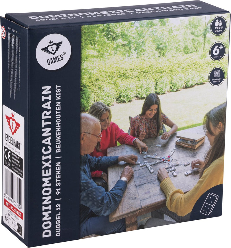Afbeelding laden in galerijviewer, Engelhart domino mexican train in houten koffer
