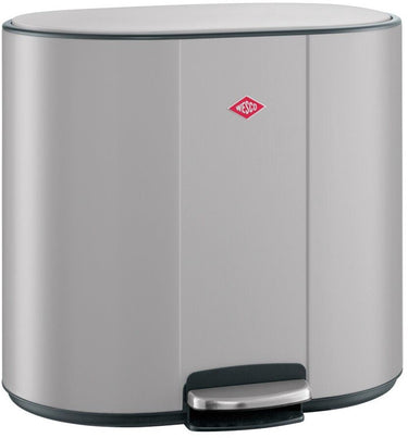 Wesco multicollector 3 prullenbak afvalscheiding (1x25 liter, 2x12 liter) | 49 liter | metaal - cool grijs mat | pedaalemmer met soft close en geurfilter