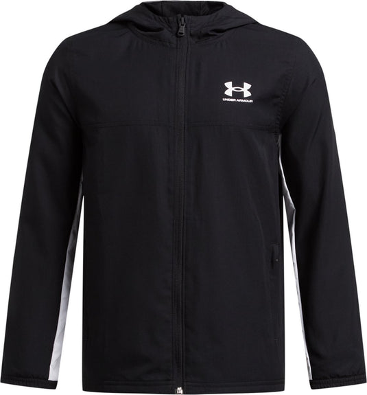 Under armour ua b rival wvn jacket jongens sportvest - zwart