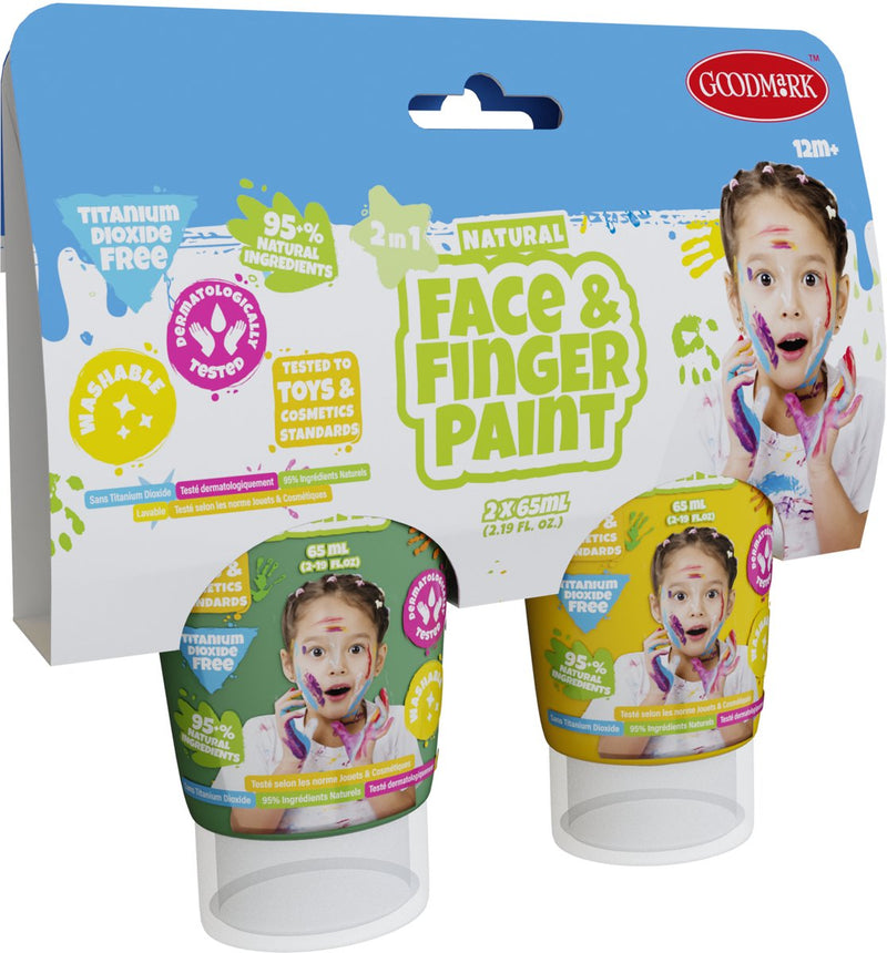 Chargez l'image dans la visionneuse de la galerie, Natural face fingerpaint tube - groen en geel, 2x65ml - schmink
