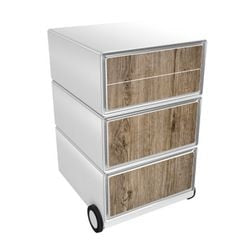 Mobiel ladeblok paperflow timber bruin, wit abs, polystyreen