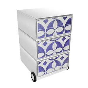 Mobiel ladeblok paperflow faience blauw, wit abs, polystyreen