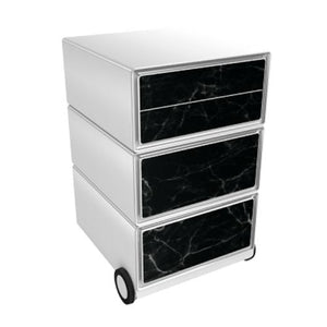 Mobiel ladeblok paperflow black marble zwart, wit abs, polystyreen