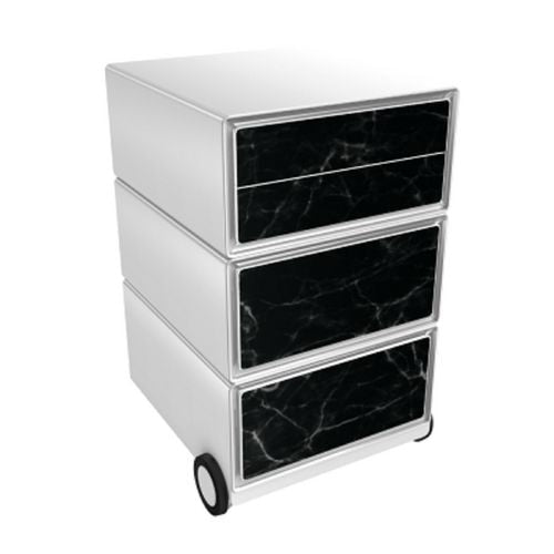 Mobiel ladeblok paperflow black marble zwart, wit abs, polystyreen