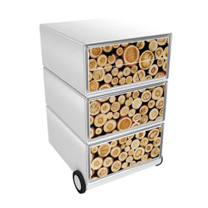 Mobiel ladeblok paperflow logs bruin, wit abs, polystyreen