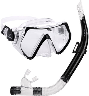 Atlantis hawaï combo - snorkelset - duikbril - snorkel - volwassenen - zwart