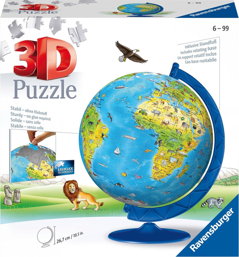Afbeelding laden in galerijviewer, Ravensburger xxl kinder globe (engels) - 3d puzzel - 180 stukjes
