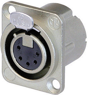 Neutrik nc5fd-lx xlr-connector flensbus, contacten recht aantal polen: 5 zilver 1 stuk(s)