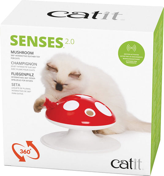 Catit design catit - speelgoed voor dieren - kat - ca senses 2.0 mushroom 24x24x15,5cm rood wit - 1st