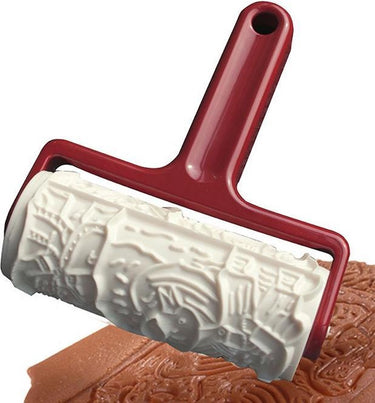 Westmark speculaasroller, met 7 verschillende motieven, lengte: 17,2 cm, kunststof, klausi, wit rood, 32162270