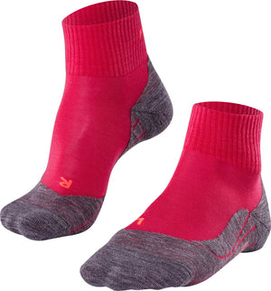 Falke tk5 short anti-blaar dun wol functioneel materiaal wandelsokken dames rood - maat 39-40
