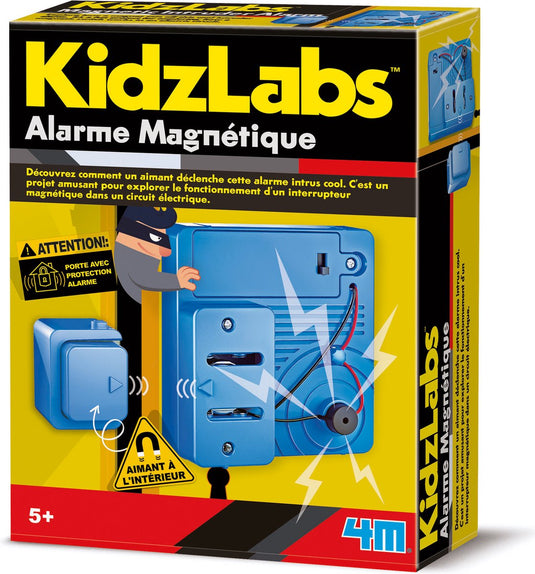 4m wetenschap en spel - bouw je eigen magnetisch alarm - bouwpakket - kidzlabs - 5 jaar