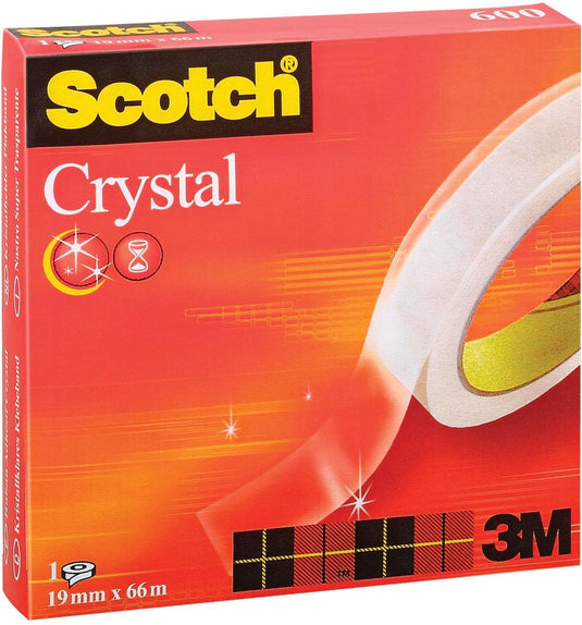 Scotch tape crystal clear 6001966 19mmx66m supertransparant vergeelt niet