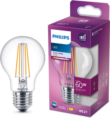 Philips filamentlamp helder 60w a60 e27