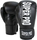 Super pro combat gear champ (kick)bokshandschoenen zwart wit 10oz