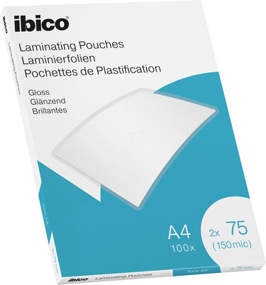 Ibico lamineerhoezen - voor a4 documenten - 2 x 75 micron - 100 stuks - glanzend