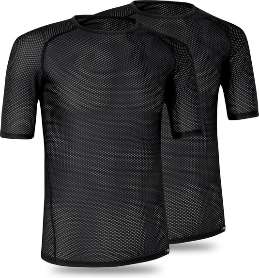 Gripgrab - ultralight mesh 2pack korte mouw base layer zomer fiets ondershirt polygiene zweethemd - zwart - heren - maat xxl