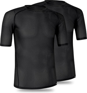 Gripgrab - ultralight mesh 2pack korte mouw base layer zomer fiets ondershirt polygiene zweethemd - zwart - heren - maat m