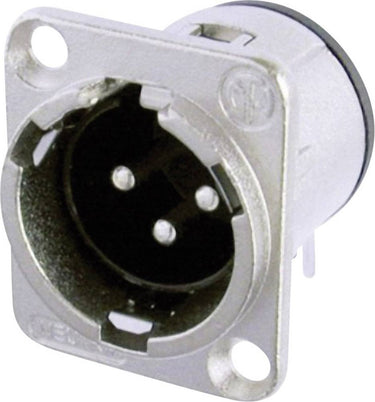 Neutrik nc3md-h xlr-connector flensstekker, contacten haaks aantal polen: 3 zilver 1 stuk(s)