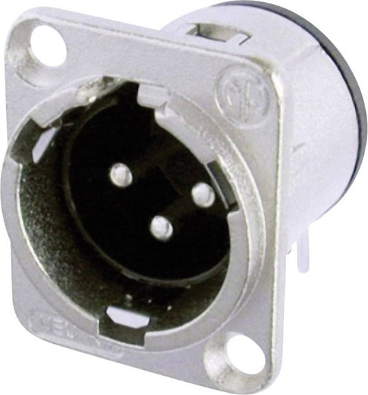 Neutrik nc3md-h xlr-connector flensstekker, contacten haaks aantal polen: 3 zilver 1 stuk(s)