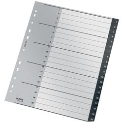 Leitz recycle index 1211 a4 maxi co2 neutraal zwart 20 tabs 11-gaats 90% gerecyc