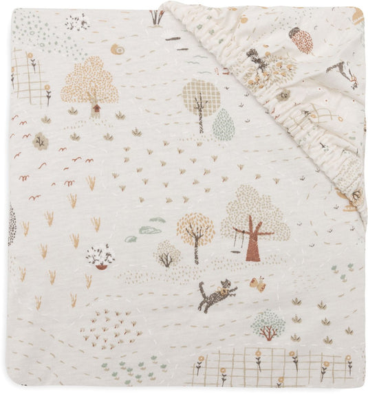Jollein hoeslaken ledikant - 60x120cm - jersey - tiny park