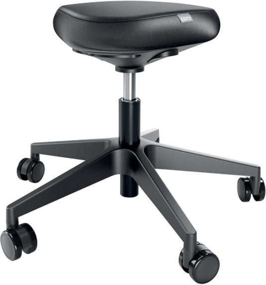 Leitz ergo zitkruk met wieltjes en comfortzitting - ergonomische zadelkruk - in hoogte verstelbaar - zwart