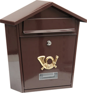 Vorel brievenbus bruin met 2 sleutels - 370x320x105 mm