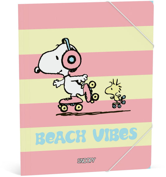 Snoopy elastomap - roze