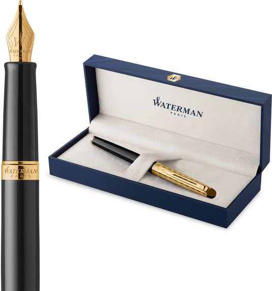 Waterman hémisphère-vulpen | de opera-collectie | zwart goud | geschenkverpakking