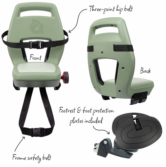 Qibbel achterzitje junior 6+ bagagedrager groen