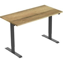 Euroseats bureau zwart, eiken b000bl160nat 80 x 750-1235 x 160 mm