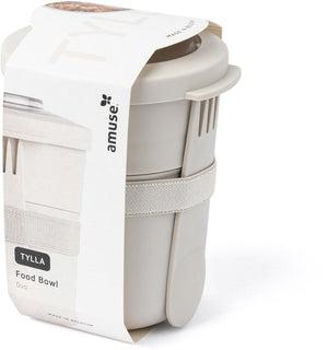 Amuse tylla duo oat lunchbox - 150ml + 450ml - yoghurt beker to go - perfect afsluitbare muesli beker met spork - lekvrije lunchpot - bpa-vrije soepbeker – beige