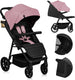 Lionelo mira - kinderwagen - wandelwagen - voor kinderen tot 22 kg - voorwielen 360° - verstelbare rugleuning handgreep - waterdichte xxl luifel met upf50+ - 5-puntsgordel - grote off-road wielen - volledige schokdemping - compact opvouwbaar