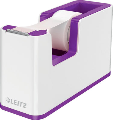 Leitz wow plakbandhouder - inclusief 1 rol plakband- paars wit