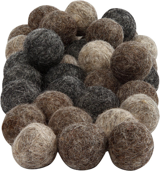 Creativ company wol kralen 20 mm naturel 64 stuks