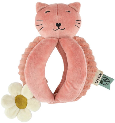 Trixie grijpspeelbal baby roze mrs. cat biologisch katoen.