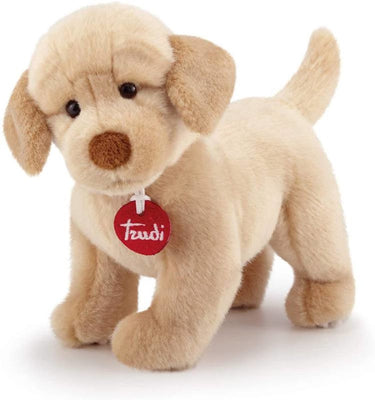 Trudi - classic knuffelhond labrador liam 25 cm - handgemaakt in italie - zacht pluche - knuffeldier voor jongens en meisjes - bruin - 11x21x25 cm maat s