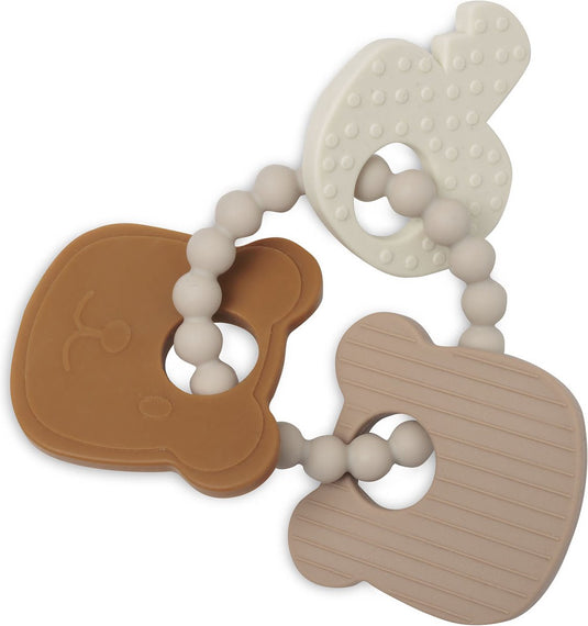 Jollein - bijtring siliconen - bijtringen baby - 15x11x1cm - teddy bear